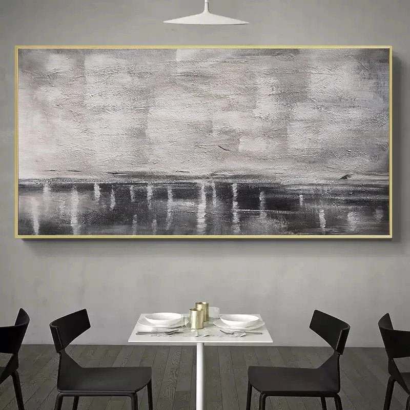 Canvas Handmade Painting Office Grey Abstract Canvas Artwork U8I8A